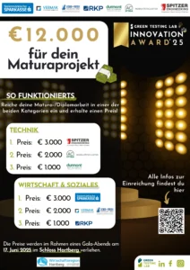 Infoplakat zum Green Testing Lab Innovation Award 2025